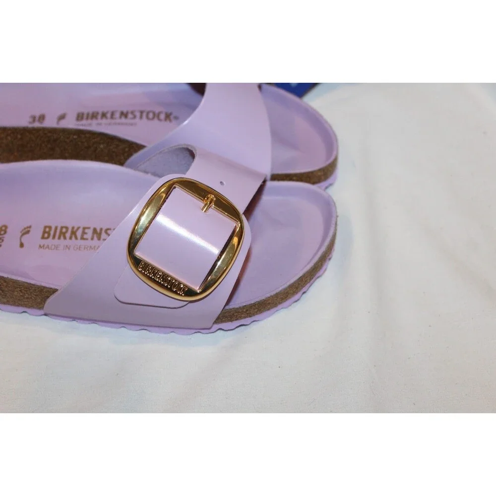 Birkenstock Women Madrid Big Buckle Leather High Shine Sandals Crocus EU 38 NAR